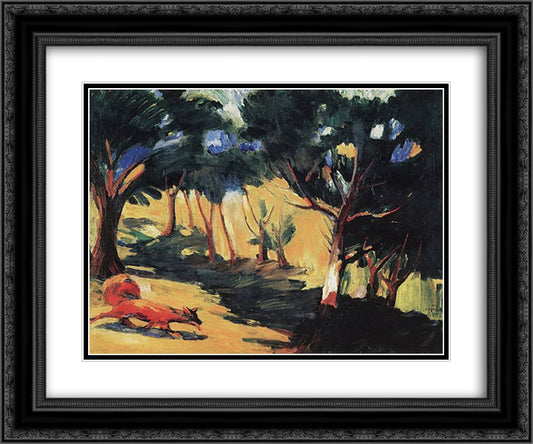 In the Grove in Sambek 24x20 Black Ornate Wood Framed Art Print Poster with Double Matting by Saryan, Martiros