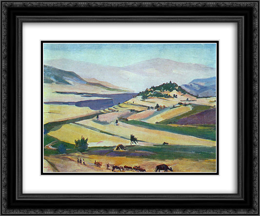 Lalvar 24x20 Black Ornate Wood Framed Art Print Poster with Double Matting by Saryan, Martiros