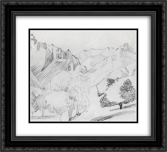 Landscape in Kalaki (Gohtan) 22x20 Black Ornate Wood Framed Art Print Poster with Double Matting by Saryan, Martiros