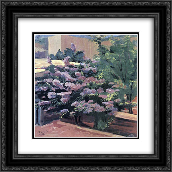 Lilac 20x20 Black Ornate Wood Framed Art Print Poster with Double Matting by Saryan, Martiros