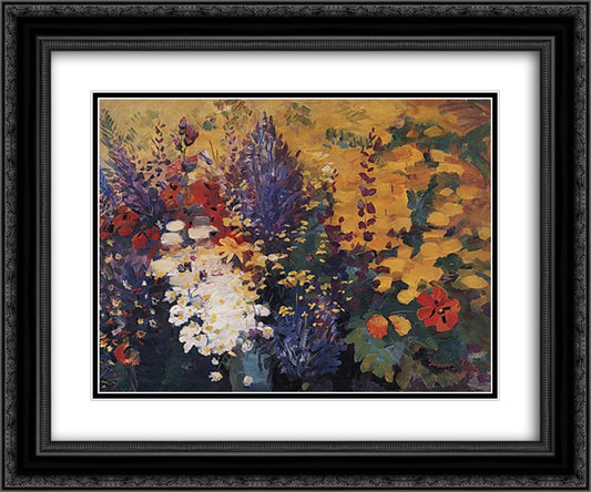 May flowers 24x20 Black Ornate Wood Framed Art Print Poster with Double Matting by Saryan, Martiros