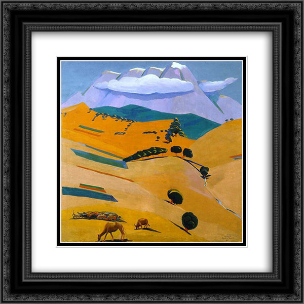 Midday Silence 20x20 Black Ornate Wood Framed Art Print Poster with Double Matting by Saryan, Martiros