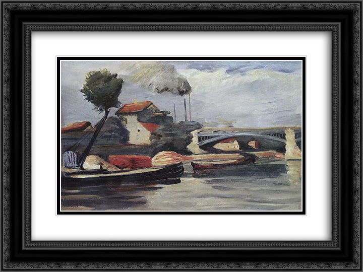 On Marna. Yerevan. 24x18 Black Ornate Wood Framed Art Print Poster with Double Matting by Saryan, Martiros
