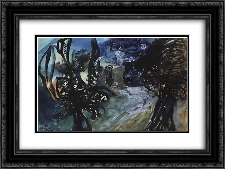 Orpheus 24x18 Black Ornate Wood Framed Art Print Poster with Double Matting by Saryan, Martiros