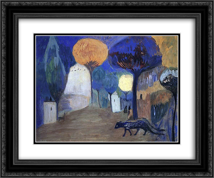 Panthers 24x20 Black Ornate Wood Framed Art Print Poster with Double Matting by Saryan, Martiros