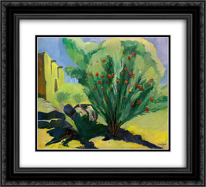 Pomegranate 22x20 Black Ornate Wood Framed Art Print Poster with Double Matting by Saryan, Martiros