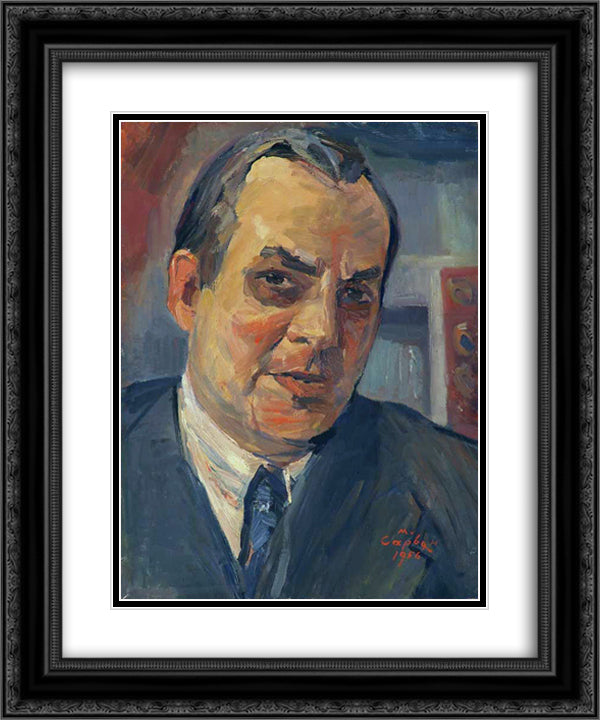 Portrait of A. Winner 20x24 Black Ornate Wood Framed Art Print Poster with Double Matting by Saryan, Martiros
