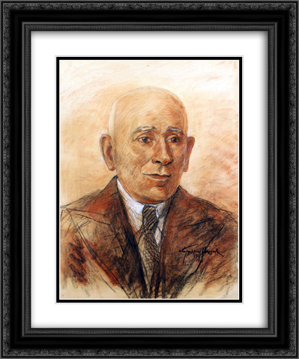 Portrait of a doctor 20x24 Black Ornate Wood Framed Art Print Poster with Double Matting by Saryan, Martiros