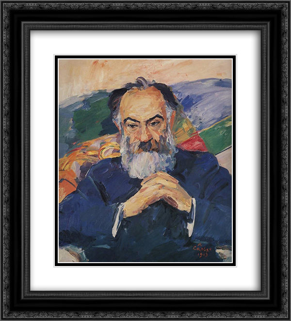 Portrait of Academician Josef Orbeli 20x22 Black Ornate Wood Framed Art Print Poster with Double Matting by Saryan, Martiros