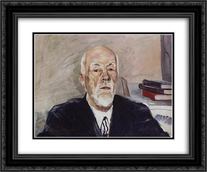 Portrait of Academician Stepan Malkhasyan 24x20 Black Ornate Wood Framed Art Print Poster with Double Matting by Saryan, Martiros