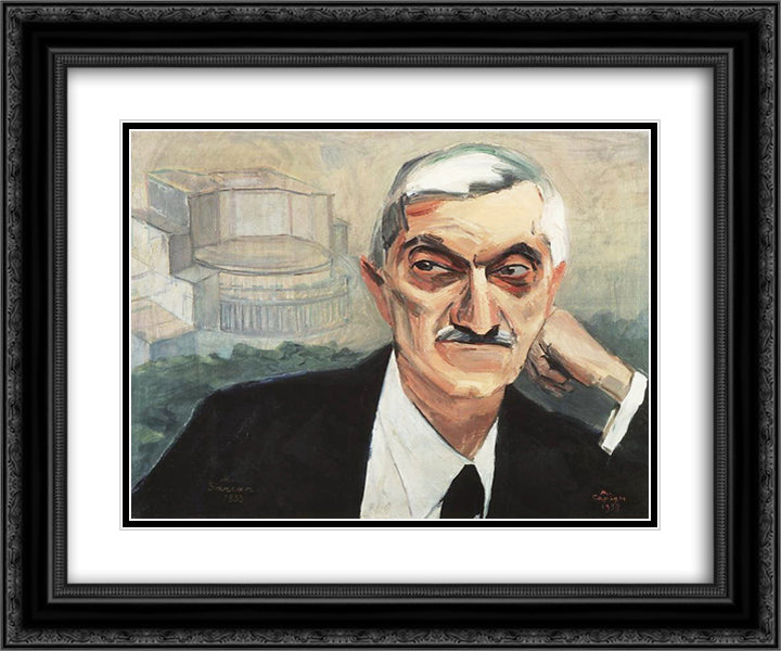 Portrait of Alexander Tamanyan 24x20 Black Ornate Wood Framed Art Print Poster with Double Matting by Saryan, Martiros