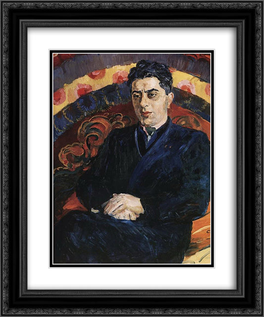 Portrait of composer Aram Khachaturian 20x24 Black Ornate Wood Framed Art Print Poster with Double Matting by Saryan, Martiros
