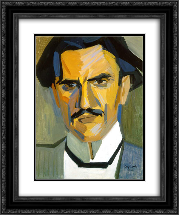 Portrait of critic Garegin Levonian 20x24 Black Ornate Wood Framed Art Print Poster with Double Matting by Saryan, Martiros