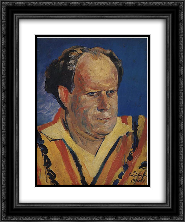 Portrait of film director Sergei Eisenstein 20x24 Black Ornate Wood Framed Art Print Poster with Double Matting by Saryan, Martiros