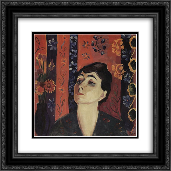 Portrait of Nina Komurdzhyan 20x20 Black Ornate Wood Framed Art Print Poster with Double Matting by Saryan, Martiros
