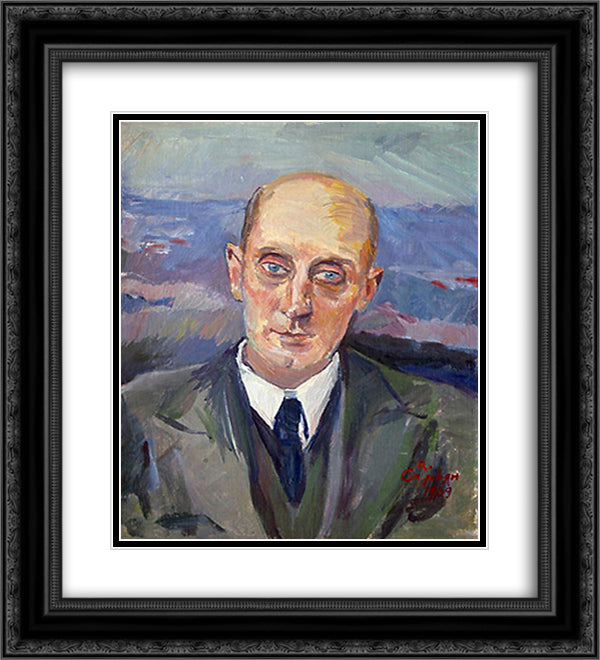 Portrait of S. Shervinsky 20x22 Black Ornate Wood Framed Art Print Poster with Double Matting by Saryan, Martiros