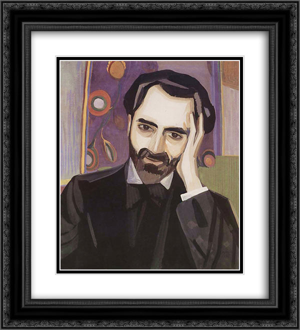 Portrait of the poet Alexander Tsaturyan 20x22 Black Ornate Wood Framed Art Print Poster with Double Matting by Saryan, Martiros