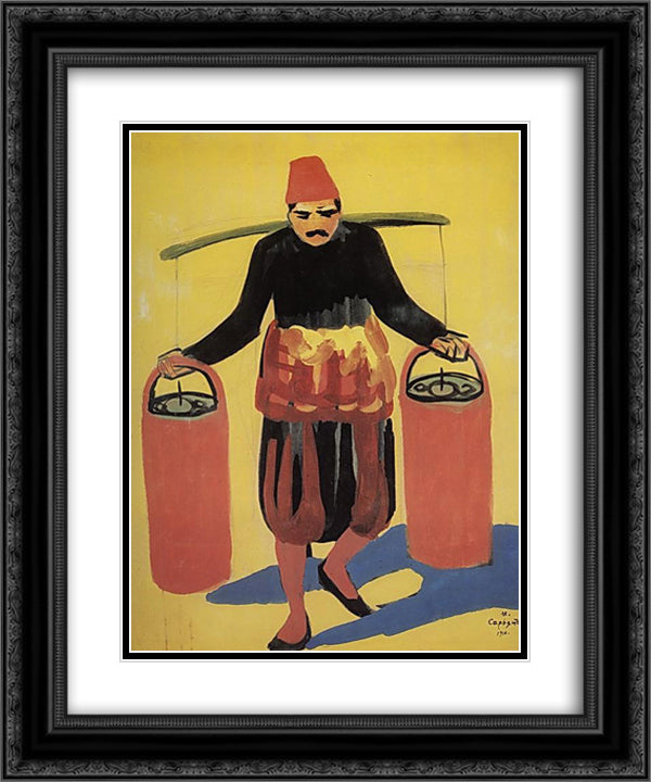 Seller of lemonade 20x24 Black Ornate Wood Framed Art Print Poster with Double Matting by Saryan, Martiros