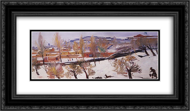 Southern winter 24x14 Black Ornate Wood Framed Art Print Poster with Double Matting by Saryan, Martiros