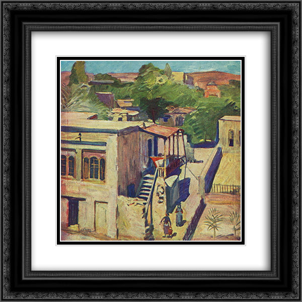 Spring sun 20x20 Black Ornate Wood Framed Art Print Poster with Double Matting by Saryan, Martiros