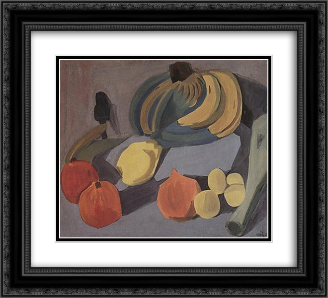 Still life. Bananas. 22x20 Black Ornate Wood Framed Art Print Poster with Double Matting by Saryan, Martiros