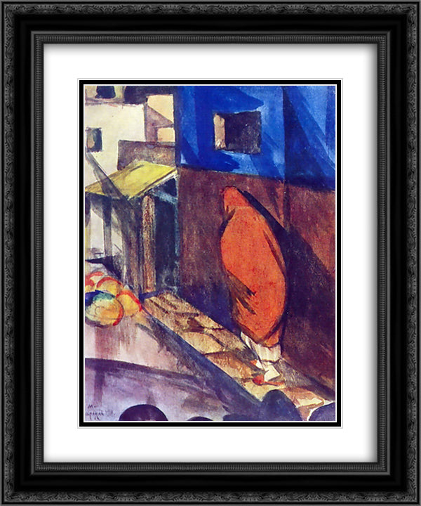 Street of the eastern town 20x24 Black Ornate Wood Framed Art Print Poster with Double Matting by Saryan, Martiros
