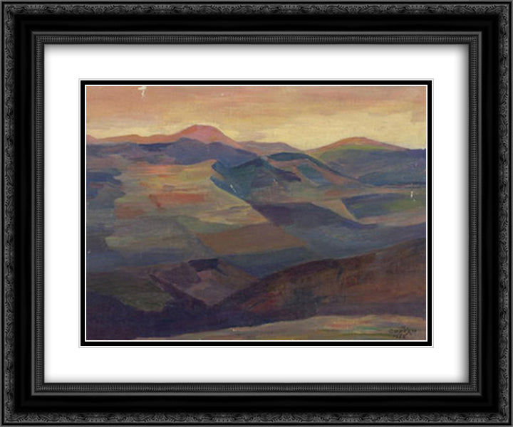 Sunrise in Tumanyan 24x20 Black Ornate Wood Framed Art Print Poster with Double Matting by Saryan, Martiros