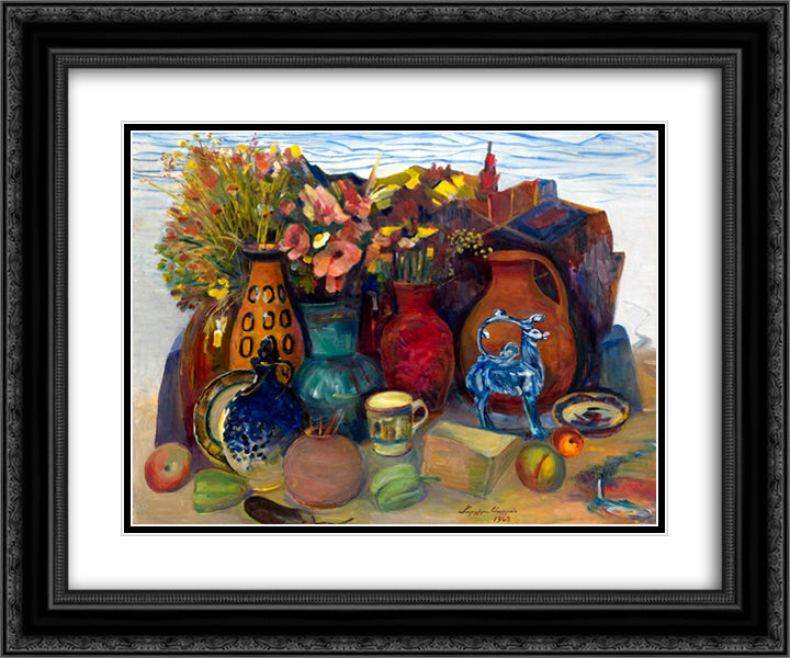 The Gifts of Spring 24x20 Black Ornate Wood Framed Art Print Poster with Double Matting by Saryan, Martiros