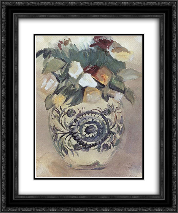 Vase 20x24 Black Ornate Wood Framed Art Print Poster with Double Matting by Saryan, Martiros