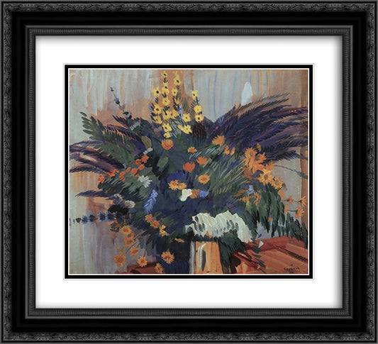Wildflowers 22x20 Black Ornate Wood Framed Art Print Poster with Double Matting by Saryan, Martiros