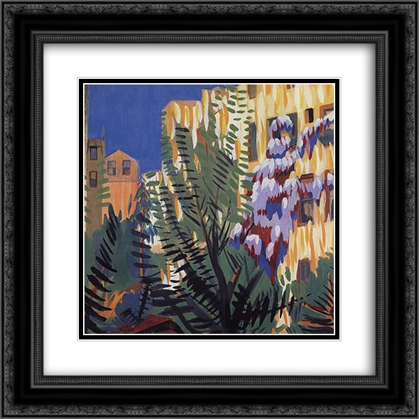 Wisteria 20x20 Black Ornate Wood Framed Art Print Poster with Double Matting by Saryan, Martiros