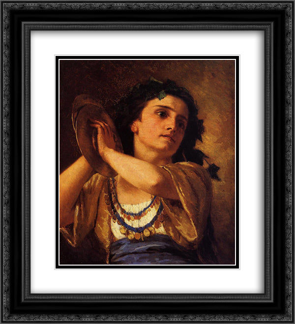 Bacchante 20x22 Black Ornate Wood Framed Art Print Poster with Double Matting by Cassatt, Mary