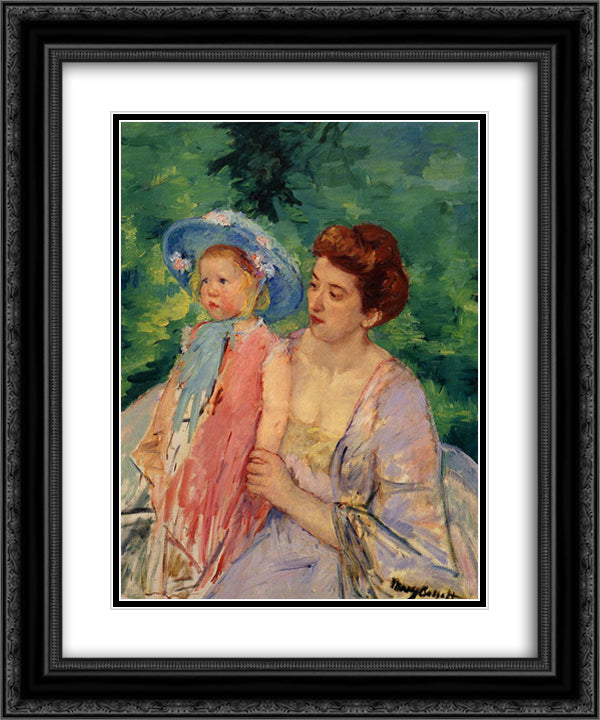 Boat, Bath 20x24 Black Ornate Wood Framed Art Print Poster with Double Matting by Cassatt, Mary