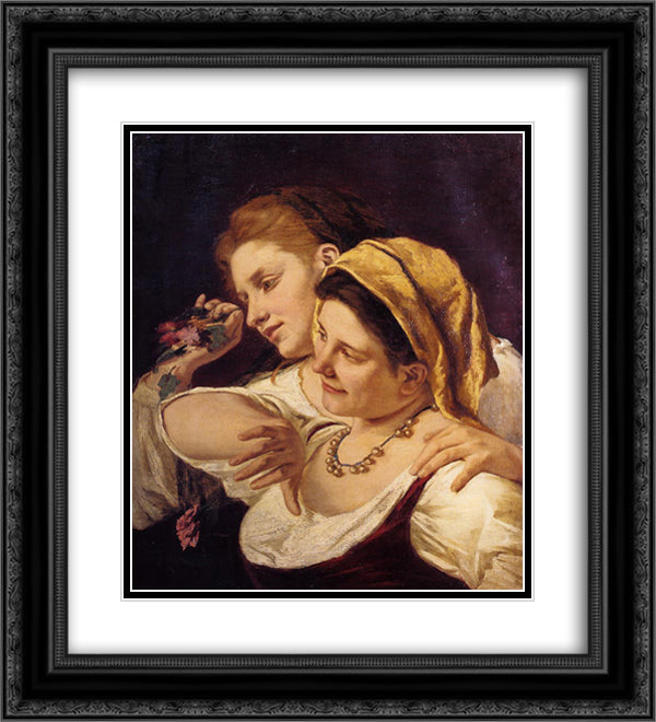 During Carnival 20x22 Black Ornate Wood Framed Art Print Poster with Double Matting by Cassatt, Mary