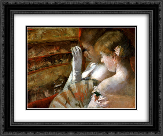 In the Box 24x20 Black Ornate Wood Framed Art Print Poster with Double Matting by Cassatt, Mary