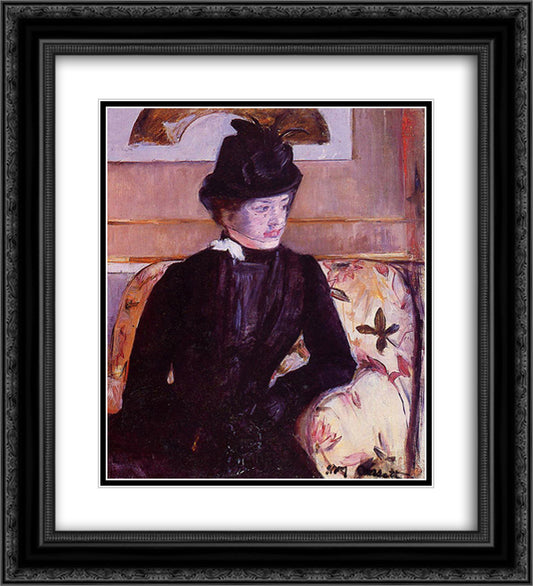 Mrs. Gardner Cassatt in Black 20x22 Black Ornate Wood Framed Art Print Poster with Double Matting by Cassatt, Mary