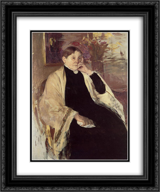 Mrs. Robert S. Cassatt (Katherine Kelson Johnston Cassatt) 20x24 Black Ornate Wood Framed Art Print Poster with Double Matting by Cassatt, Mary