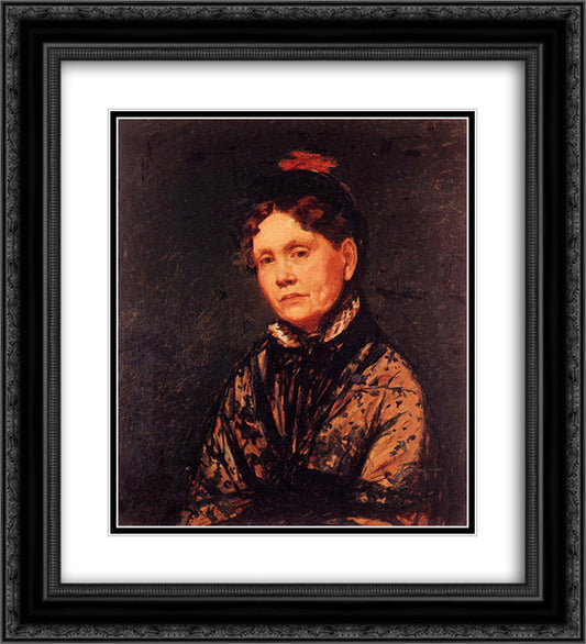 Mrs. Robert Simpson Cassatt 20x22 Black Ornate Wood Framed Art Print Poster with Double Matting by Cassatt, Mary
