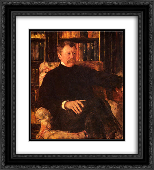 Portrait Of Alexander Cassatt 20x22 Black Ornate Wood Framed Art Print Poster with Double Matting by Cassatt, Mary