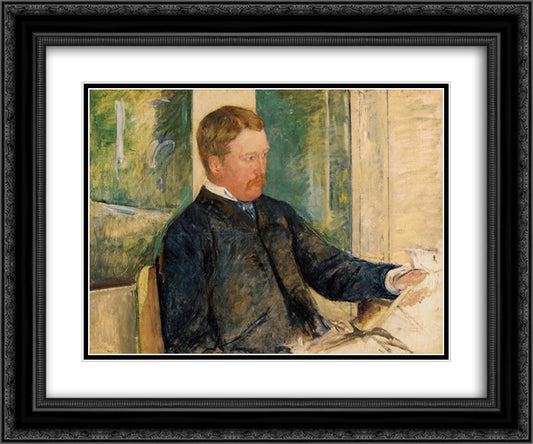Portrait of Alexander J. Cassatt 24x20 Black Ornate Wood Framed Art Print Poster with Double Matting by Cassatt, Mary