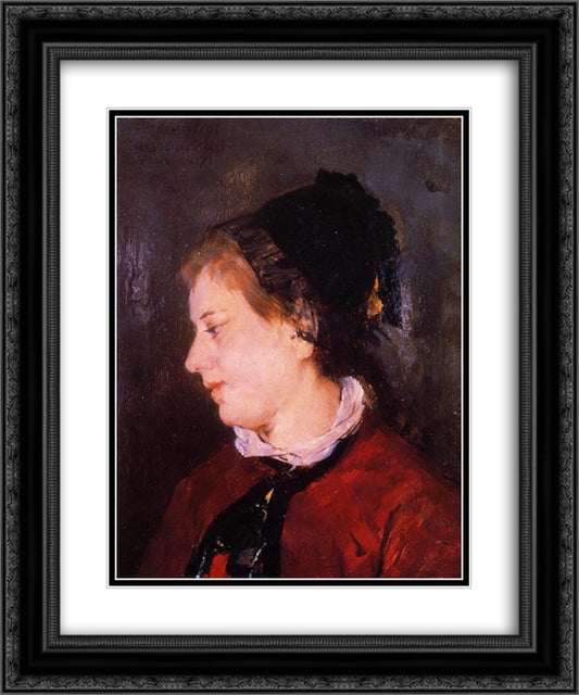 Portrait of Madame Sisley 20x24 Black Ornate Wood Framed Art Print Poster with Double Matting by Cassatt, Mary