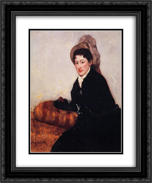 Portrait of Madame X Dressed for the Matinee 20x24 Black Ornate Wood Framed Art Print Poster with Double Matting by Cassatt, Mary