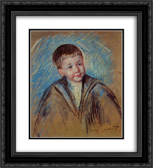 Portrait of Master St. Pierre 20x22 Black Ornate Wood Framed Art Print Poster with Double Matting by Cassatt, Mary