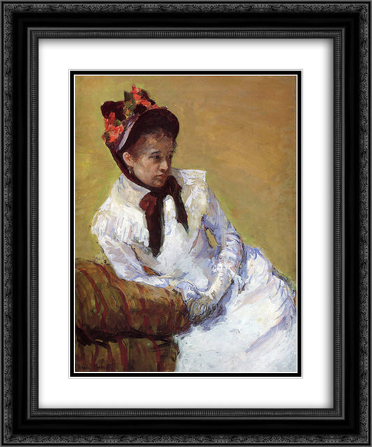 Portrait Of The Artist 20x24 Black Ornate Wood Framed Art Print Poster with Double Matting by Cassatt, Mary