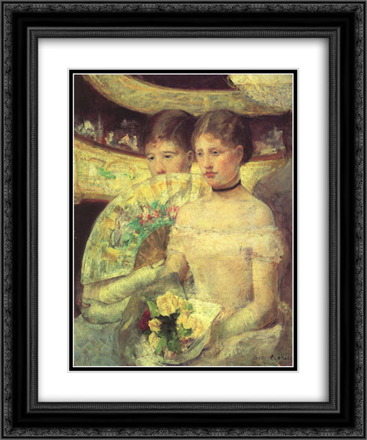 The Loge 20x24 Black Ornate Wood Framed Art Print Poster with Double Matting by Cassatt, Mary