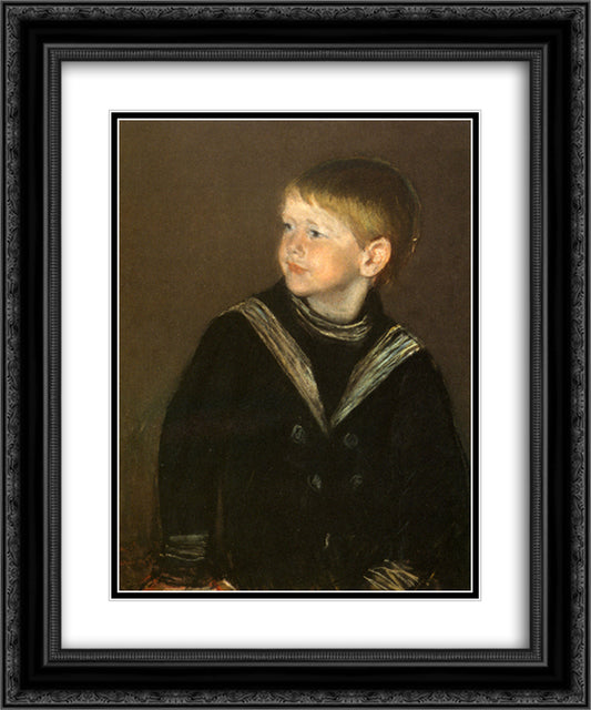 The Sailor Boy Gardener Cassatt 20x24 Black Ornate Wood Framed Art Print Poster with Double Matting by Cassatt, Mary