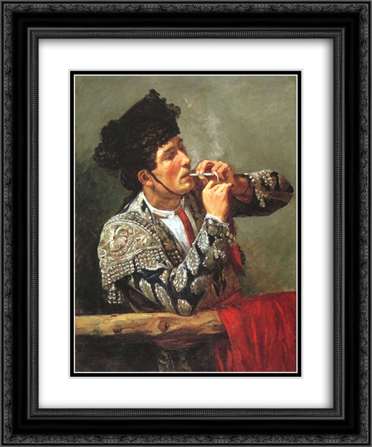 Toreador 20x24 Black Ornate Wood Framed Art Print Poster with Double Matting by Cassatt, Mary