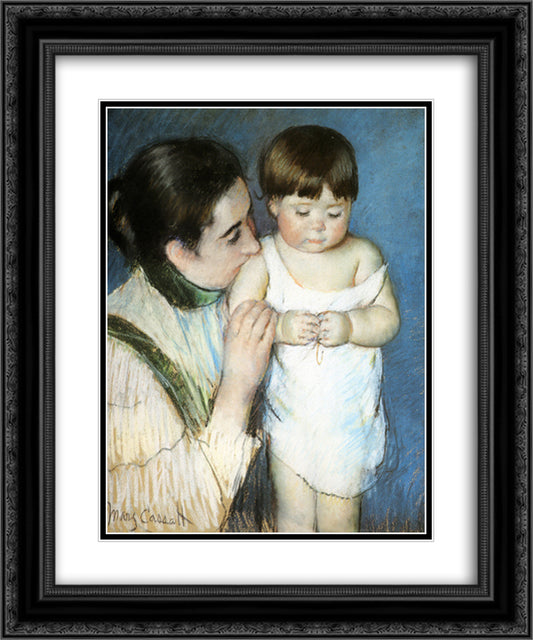 Young Thomas And His Mother 20x24 Black Ornate Wood Framed Art Print Poster with Double Matting by Cassatt, Mary