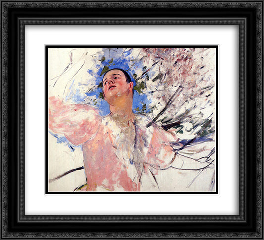 Young Woman Picking the Fruit of Knowledge 22x20 Black Ornate Wood Framed Art Print Poster with Double Matting by Cassatt, Mary