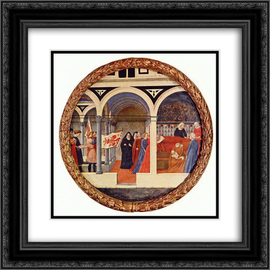 Birth tray 20x20 Black Ornate Wood Framed Art Print Poster with Double Matting by Masaccio